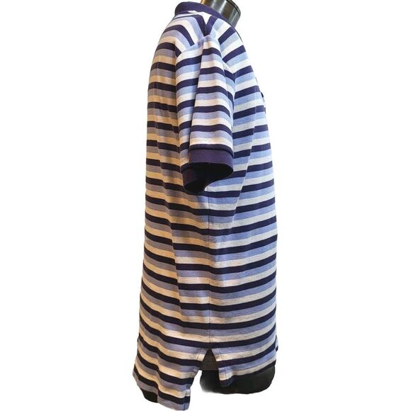 Polo Ralph Lauren Shirt Mens XL Blue Striped Short Sleeve Made In Bolivia‎ - Picture 2 of 9